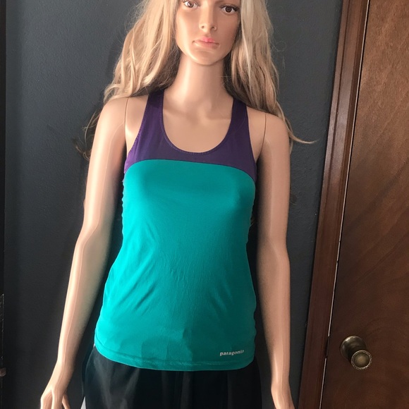 Patagonia Racerback Tank Green & Purple Size XXS Good Condition - Picture 4 of 16